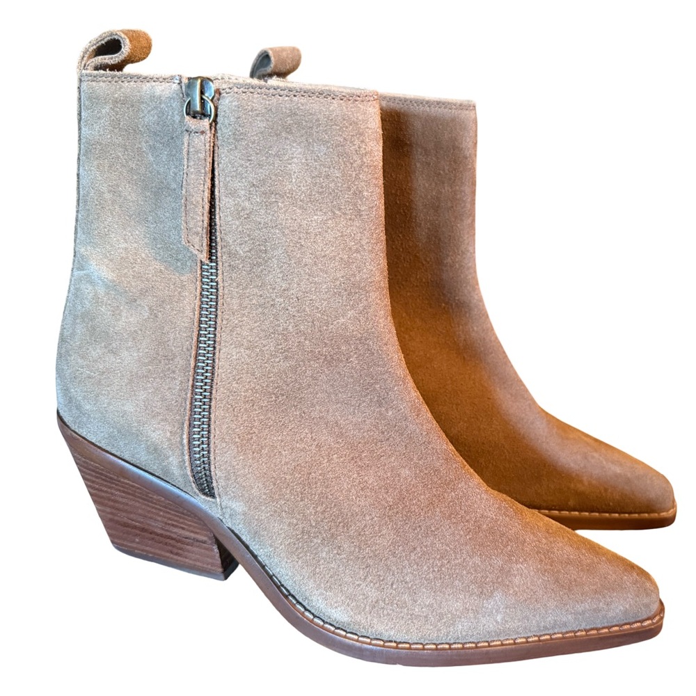 House of Harlow 1960 NWT Sz 8 Women's Tan Leather Suede Heel Ankle Boots (SH039) - Picture 13 of 15